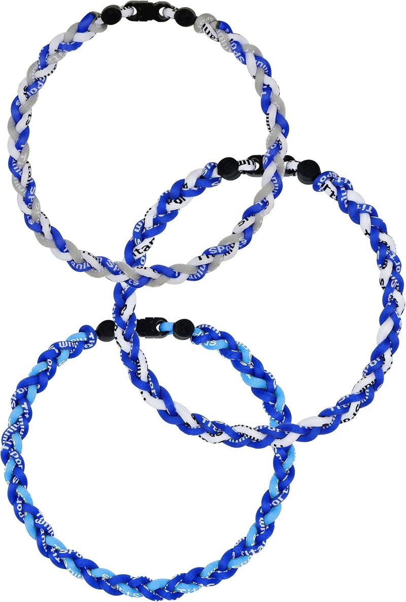 SUPBOMM 3 pcs Baseball Rope Necklaces, League Team Colors Braided Necklace, Baseball Team Gifts - Image 1
